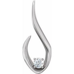 Ladies Natural Diamond Freeform Pendant (I1, G-H) — 14K White Gold