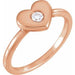 Ladies Natural Diamond Heart Ring (I1, G-H) — 14K Rose Gold
