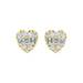 LADIES EARRINGS 0.25CT ROUND/BAGUETTE DIAMOND 14K YELLOW GOLD