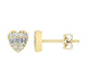 LADIES EARRINGS 0.25CT ROUND/BAGUETTE DIAMOND 14K YELLOW GOLD