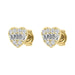 LADIES EARRINGS 0.25CT ROUND/BAGUETTE DIAMOND 14K YELLOW GOLD