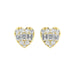 LADIES EARRINGS 0.25CT ROUND/BAGUETTE DIAMOND 14K YELLOW GOLD