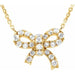 Ladies Natural Diamond Bow Necklace (I1, H-I) — 14K Yellow Gold