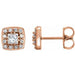 Ladies Natural Diamond Earrings — 14K Rose Gold