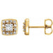 Ladies Natural Diamond Earrings — 14K Yellow Gold