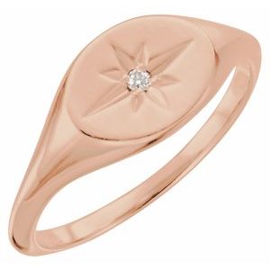 Ladies Natural Diamond Ring — 14K Rose Gold