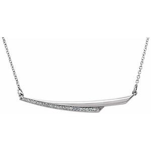 Ladies Natural Diamond Bar Necklace (I1, G-H) — Platinum