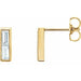 Ladies Natural Diamond Earrings — 14K Yellow Gold