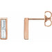 Ladies Natural Diamond Earrings — 14K Rose Gold