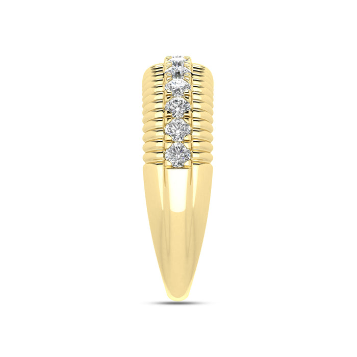 LADIES BAND 0.50CT ROUND DIAMOND 10K YELLOW GOLD