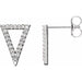 Ladies Natural Diamond Triangle Earrings — 14K White Gold