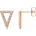Ladies Natural Diamond Triangle Earrings — 14K Rose Gold
