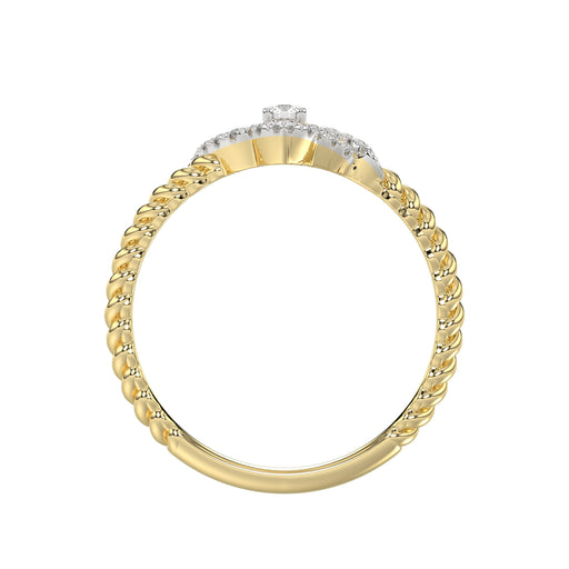 10K Yellow Gold Ladies Diamond Ring Featuring 0.15 Ct Round Diamonds. Stylish Fine Jewelry Piece Perfect For Daily Wear And Gifting.