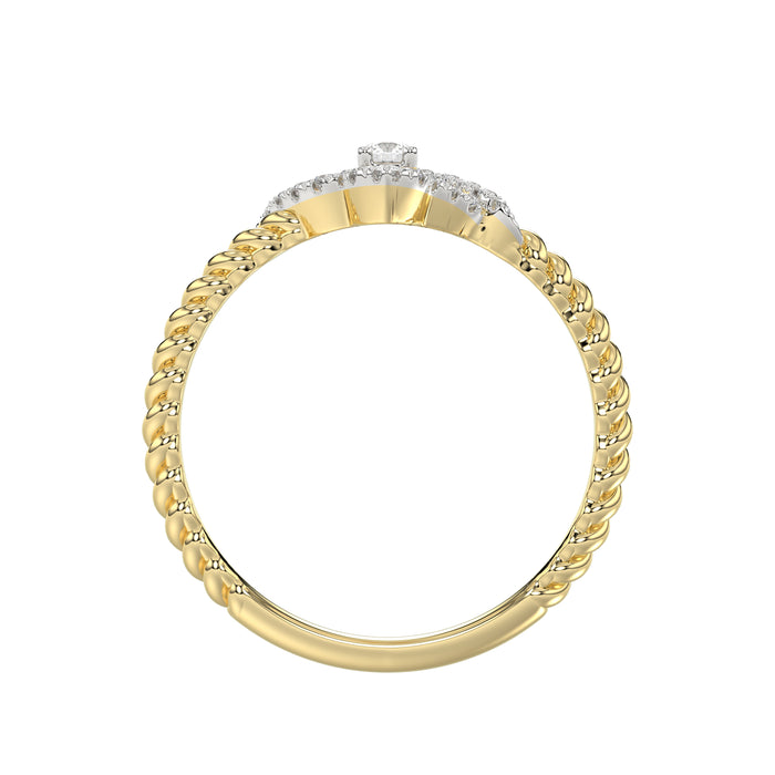 10K Yellow Gold Ladies Diamond Ring Featuring 0.15 Ct Round Diamonds. Stylish Fine Jewelry Piece Perfect For Daily Wear And Gifting.