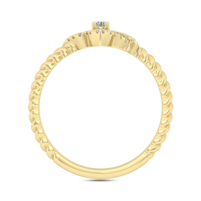 LADIES RING 0.15CT ROUND DIAMOND 10K YELLOW GOLD