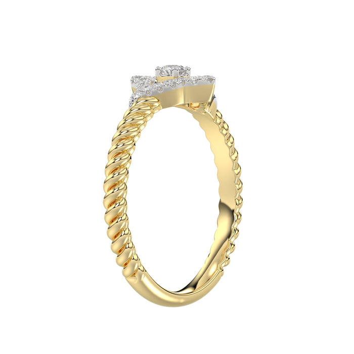 10K Yellow Gold Ladies Diamond Ring Featuring 0.15 Ct Round Diamonds. Stylish Fine Jewelry Piece Perfect For Daily Wear And Gifting.