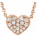 Ladies Natural Diamond Heart Necklace (I1, H-I) — 14K Rose Gold