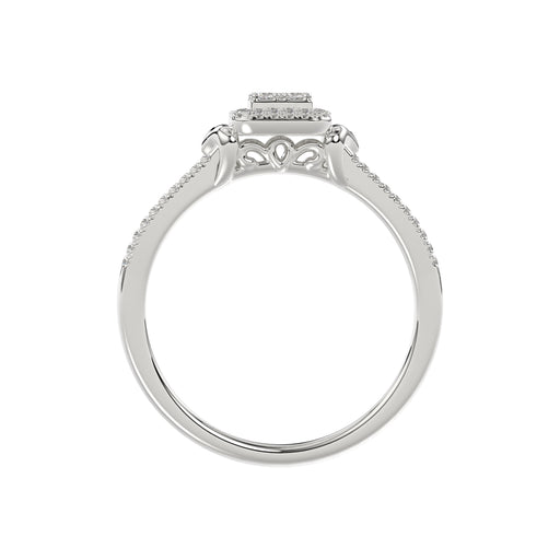 Ladies 0.20Ct Round Diamond Sterling Silver White Engagement Ring � Elegant Promise Ring For Women