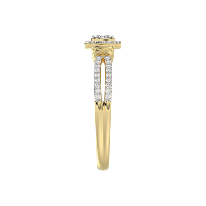 LADIES RING 0.25CT ROUND DIAMOND 10K YELLOW GOLD
