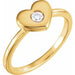 Ladies Natural Diamond Heart Ring (I1, G-H) — 14K Yellow Gold