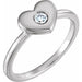 Ladies Natural Diamond Heart Ring (I1, G-H) — Sterling Silver