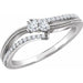 Ladies Natural Diamond Two-Stone Ring (I1, H+) — 14K White Gold