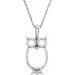 Ladies Natural Diamond Owl Necklace (I1, G-H) — 14K White Gold