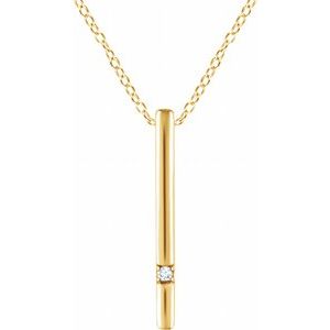 Ladies Natural Diamond Bar Necklace (I1, H+) — 14K Yellow Gold