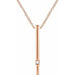 Ladies Natural Diamond Bar Necklace (I1, H+) — 14K Rose Gold