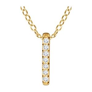 Ladies Natural Diamond Bar Necklace (I1, H+) — 14K Yellow Gold