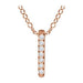 Ladies Natural Diamond Bar Necklace (I1, H+) — 14K Rose Gold