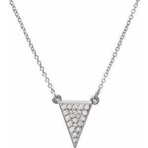 Ladies Natural Diamond Triangle Necklace (I1, G-H) — Sterling Silver