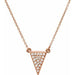 Ladies Natural Diamond Triangle Necklace (I1, G-H) — 14K Rose Gold