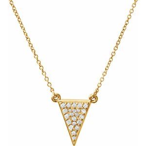Ladies Natural Diamond Triangle Necklace (I1, G-H) — 14K Yellow Gold