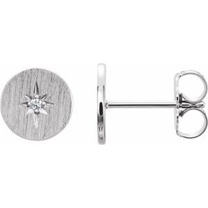 Ladies Natural Diamond Earrings (Si2-Si3, G-H) — Platinum