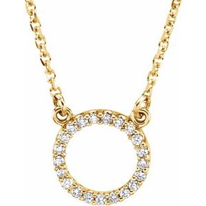 Ladies Natural Diamond Circle Necklace (I1, G-H) — 14K Yellow Gold