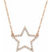 Ladies Natural Diamond Star Necklace (I1, G-H) — 14K Rose Gold