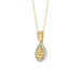 Elegant 10K Yellow Gold Ladies Teardrop Nugget Pendant Featuring A Cluster Of 0.20 Ct Round Diamonds. Includes Chain