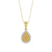 Elegant 10K Yellow Gold Ladies Teardrop Nugget Pendant Featuring A Cluster Of 0.20 Ct Round Diamonds. Includes Chain