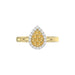 10K Yellow Gold Round Diamond Halo Ring With Nugget Design For Women. A Sparkling And Elegant 0.20 Ct Fine Jewelry Ring Perfect For Gifting.