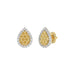 10K Yellow Gold 0.20Ct Ladies Halo Earrings With Nugget Design And Round Diamond Sparkle. A Modern Fine Jewelry Piece Ideal For Gifting Or Daily Wear.