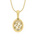 LADIES PENDANT WITH CHAIN 0.20CT ROUND/BAGUETTE DIAMOND 10K YELLOW GOLD