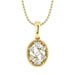 LADIES PENDANT WITH CHAIN 0.20CT ROUND/BAGUETTE DIAMOND 10K YELLOW GOLD