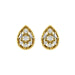 LADIES EARRINGS 0.20CT ROUND/BAGUETTE DIAMOND 10K YELLOW GOLD