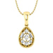 LADIES PENDANT WITH CHAIN 0.20CT ROUND/BAGUETTE DIAMOND 10K YELLOW GOLD