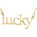 Ladies Natural Diamond "Lucky" Phrase 16 1/ Necklace (I1, G-H) — 14K Yellow Gold