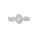 Adies 0.25Ct Round Diamond Sterling Silver White Promise Ring � Halo Oval Design With Split Shank, Elegant Women�S Jewelry