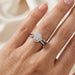 Adies 0.25Ct Round Diamond Sterling Silver White Promise Ring � Halo Oval Design With Split Shank, Elegant Women�S Jewelry