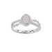 Adies 0.25Ct Round Diamond Sterling Silver White Promise Ring � Halo Oval Design With Split Shank, Elegant Women�S Jewelry