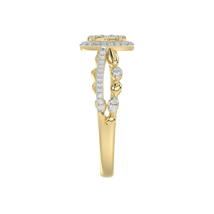 LADIES RING 0.25CT ROUND DIAMOND 10K YELLOW GOLD